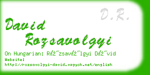 david rozsavolgyi business card